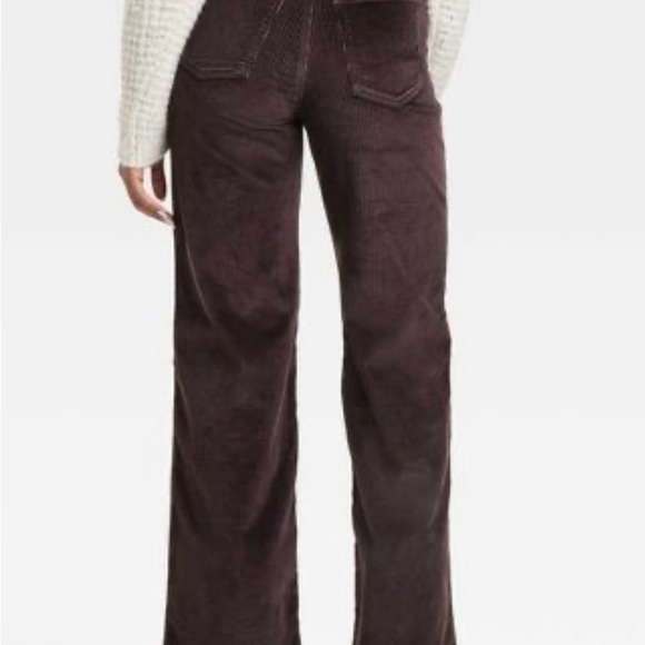 NWT Universal Thread Dark Brown High-Rise Corduroy Wide Leg Pants size 2 - Picture 2 of 6